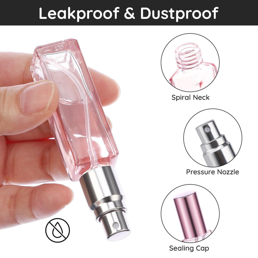 Segbeauty leak-proof glass bottles with tight seal for travel.