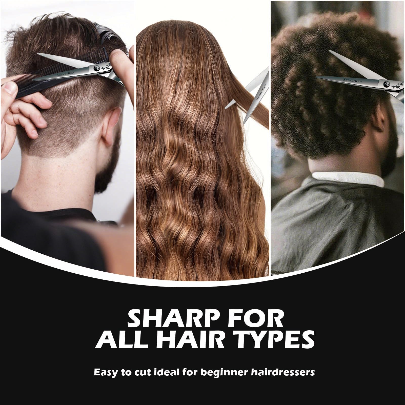 SEIMEIKEN beginner-friendly hair scissors suitable for home or studio use