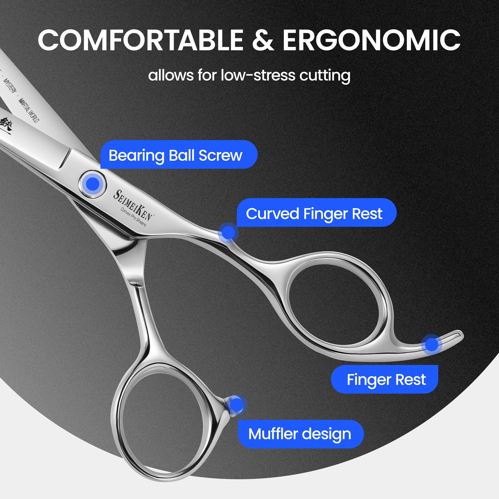 SEIMEIKEN texturizing scissors remove 25-28% bulk for natural layering.
