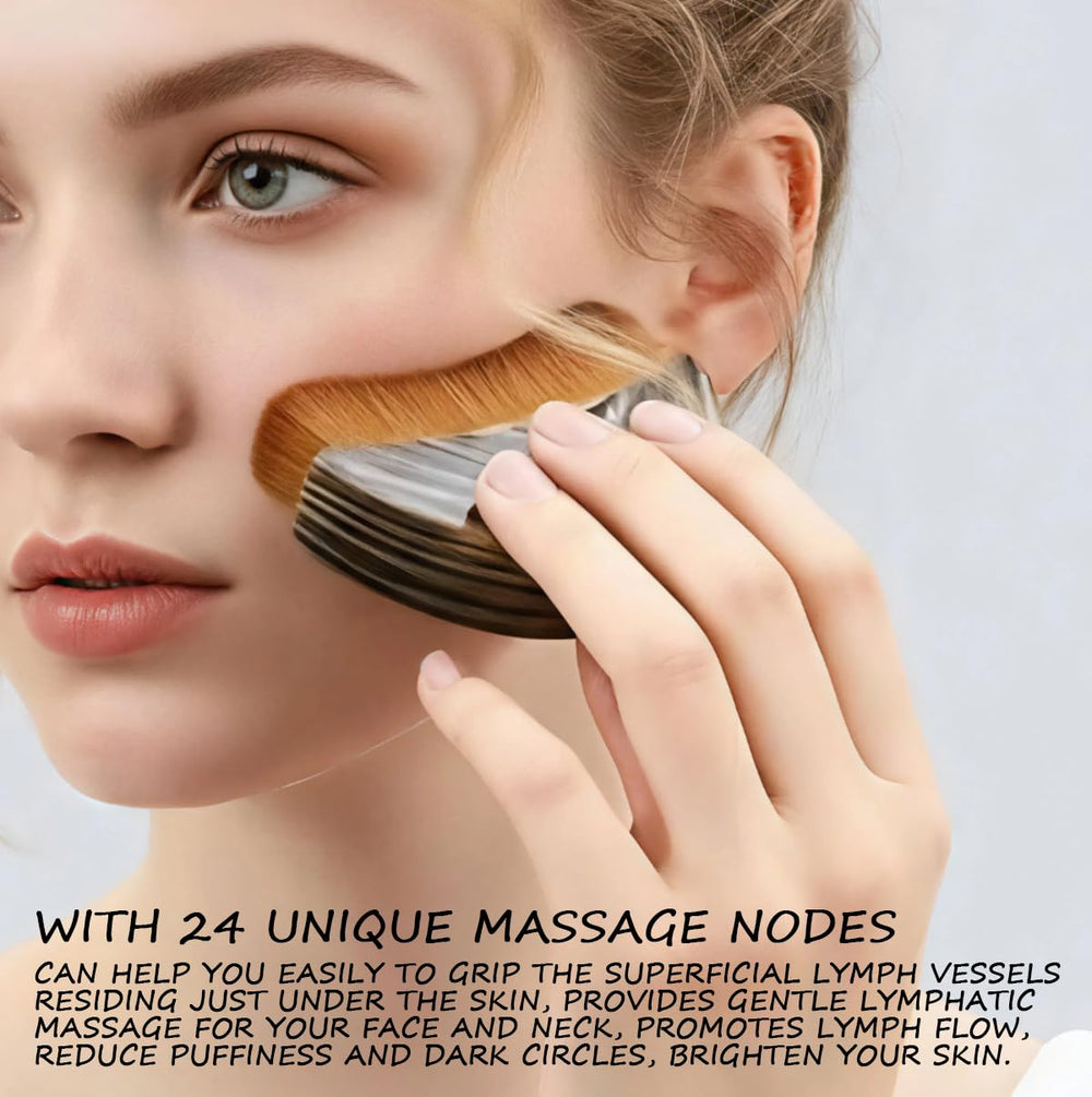 SEINGTOOM Lymphatic Contour Brush features dual heads for balanced, efficient massage.