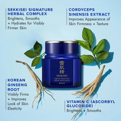 SEKKISEI Cream Excellent glow applied on cheek for radiant skin.