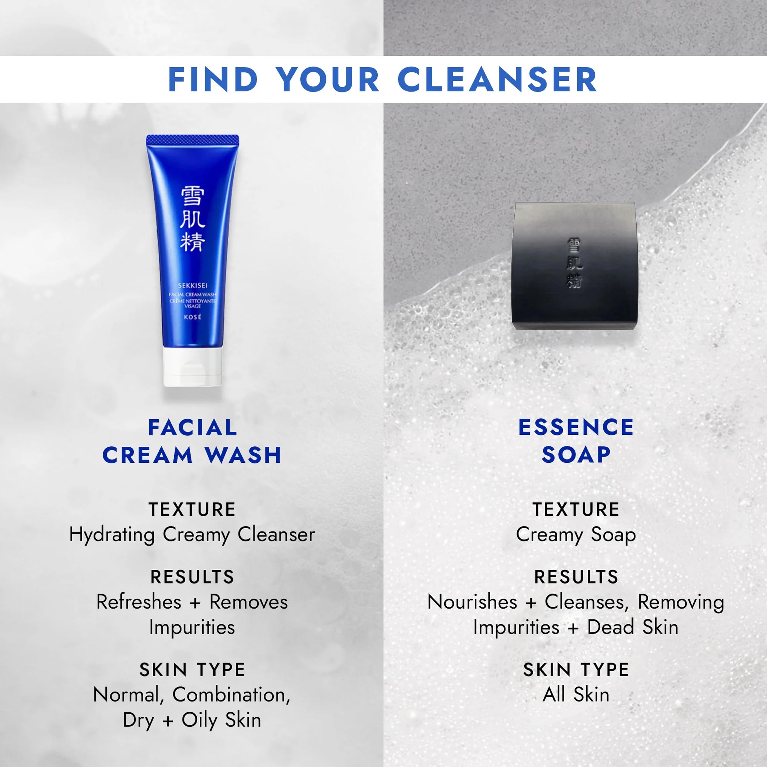 SEKKISEI daily skincare routine with this cleanser for balanced care.