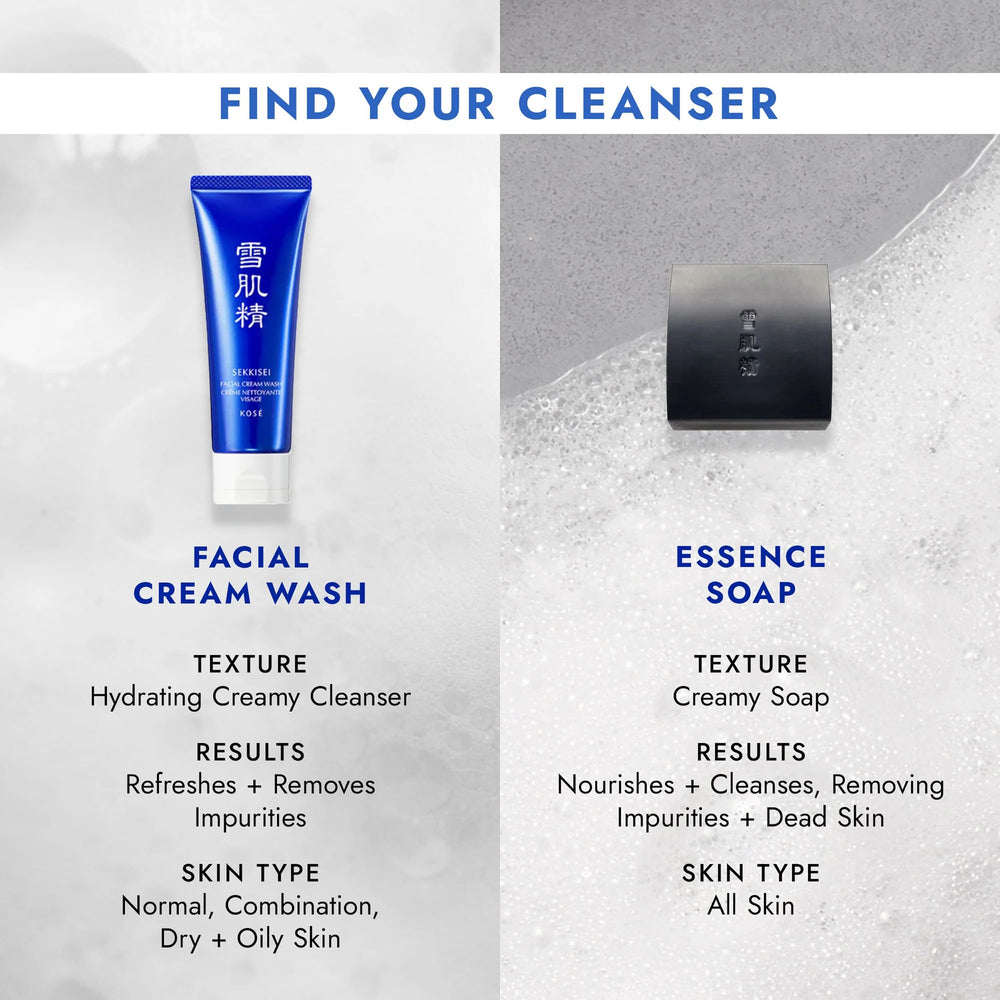 SEKKISEI daily skincare routine with this cleanser for balanced care.
