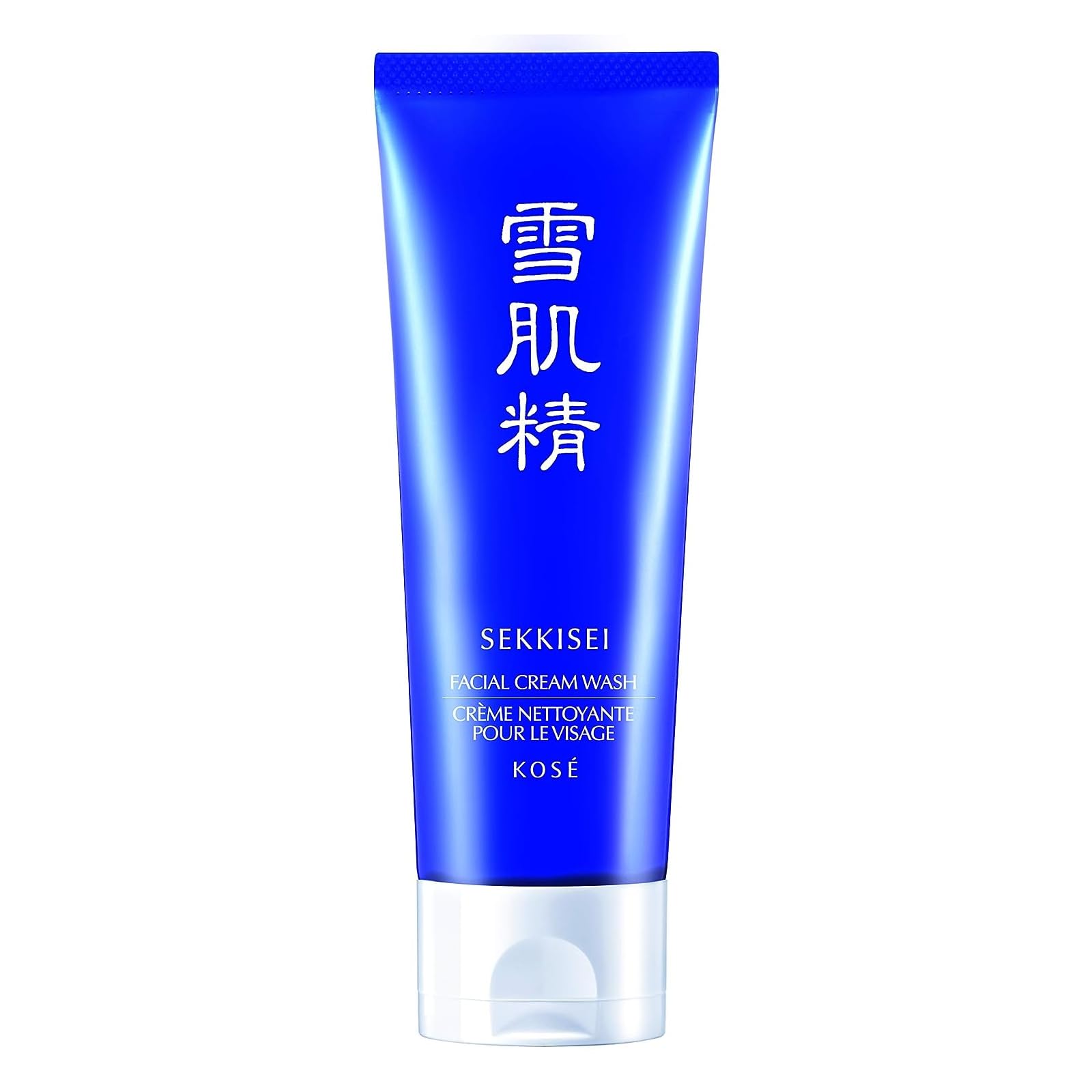 SEKKISEI Facial Cream Wash in rich foaming lather for gentle cleansing and pore care.
