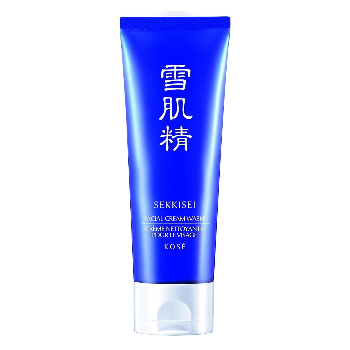 SEKKISEI Facial Cream Wash in rich foaming lather for gentle cleansing and pore care.