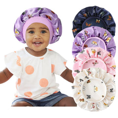 Selalu bonete seda para niños, mariposas rosa, protege el cabello al dormir
