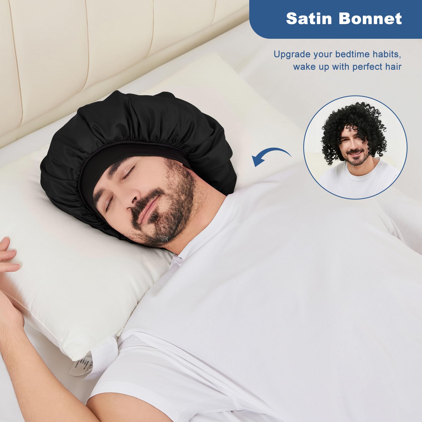 Selalu satin bonnet soft elastic band keeps bonnet secure