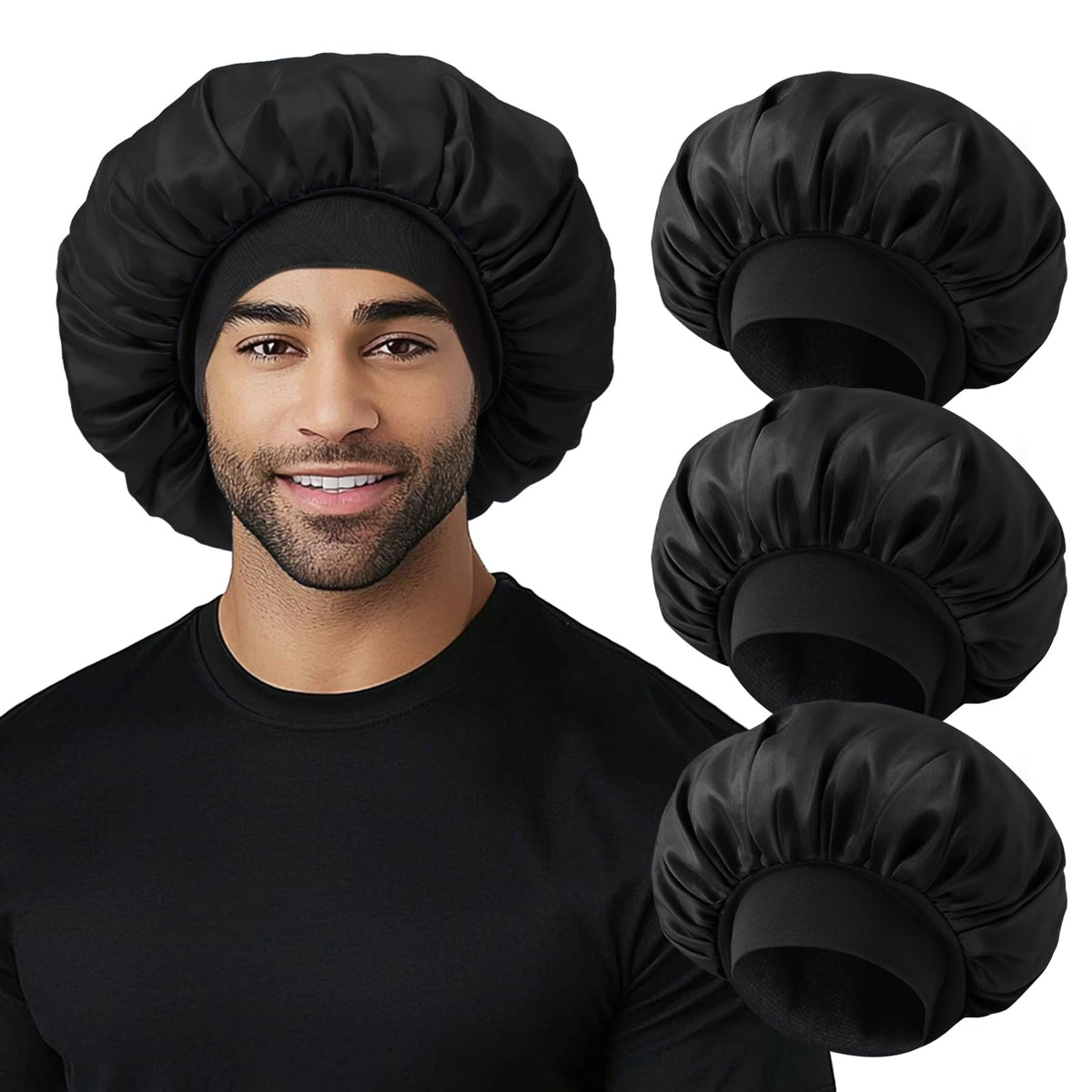 Selalu satin bonnet with soft elastic band for comfortable all-night wear