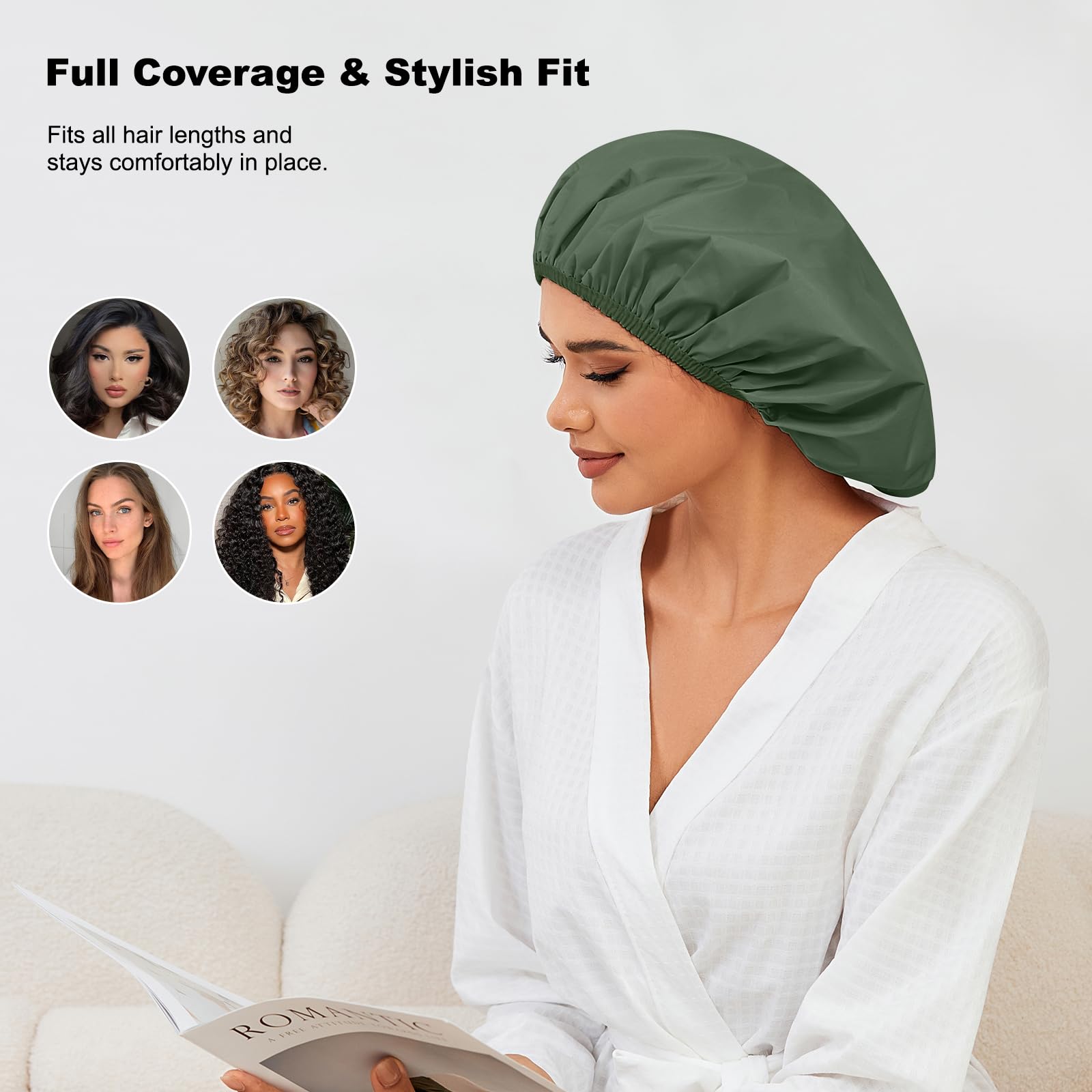 Durable seam detail on Selalu shower cap for long-lasting use