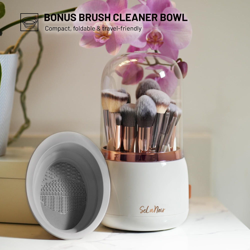 Selanoir foldable silicone cleaner bowl for quick brush cleaning at home or travel