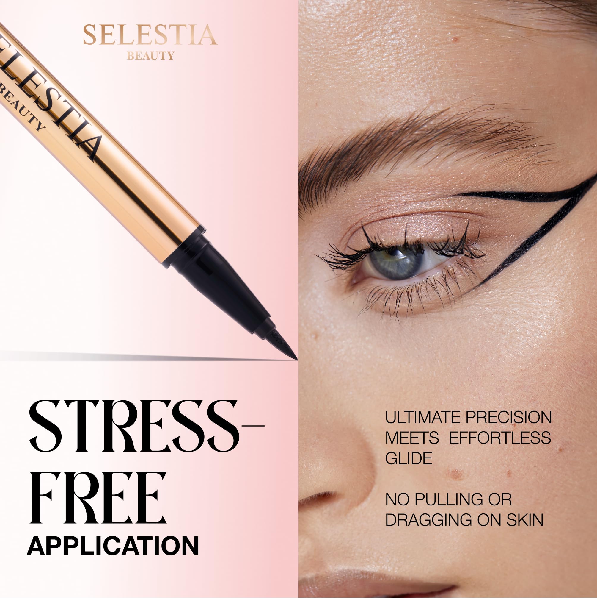 SELESTIA BEAUTY Reina Cobra pigmentación negra intensa para delineado llamativo.