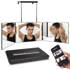 Self-Cut System 3-Way Mirror front view with LED lighting for precise trimming