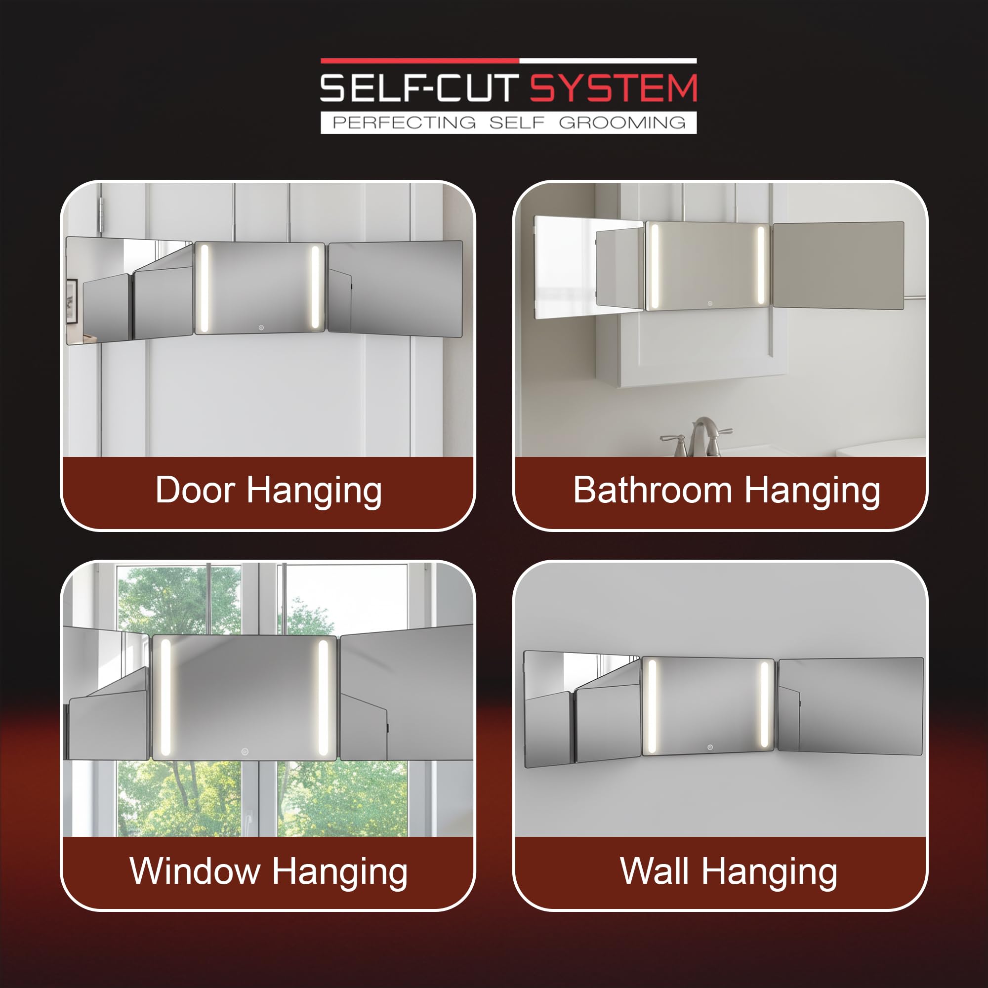 Self-Cut System over-door mount shows easy, space-saving installation