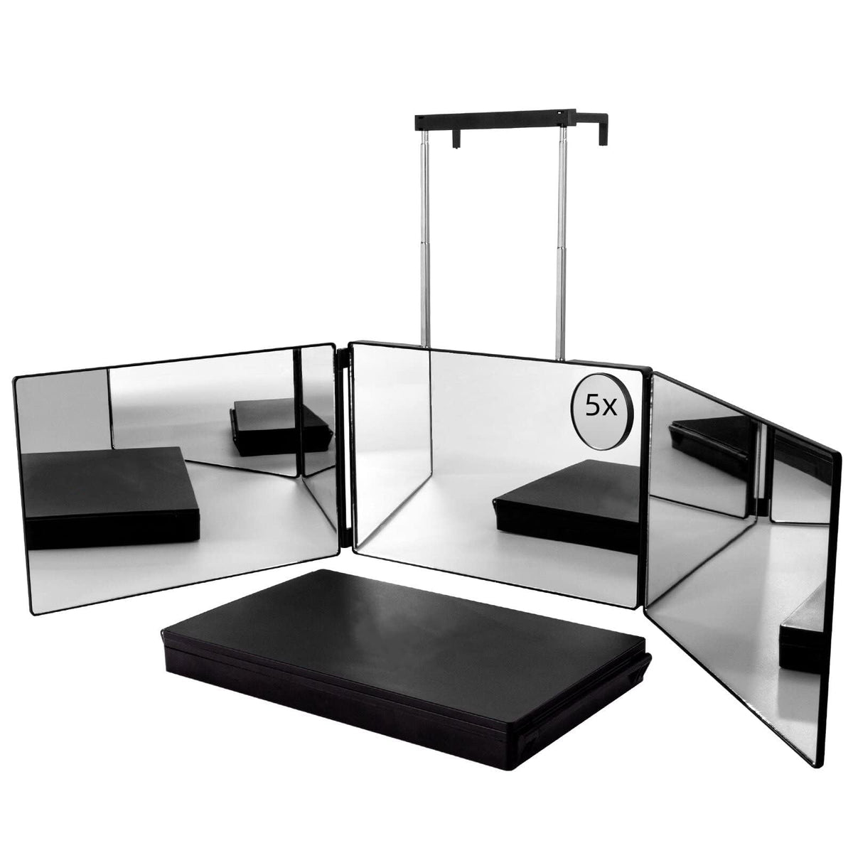 SELF FIND 3 Way Mirror front view offers 360° access for precise cuts