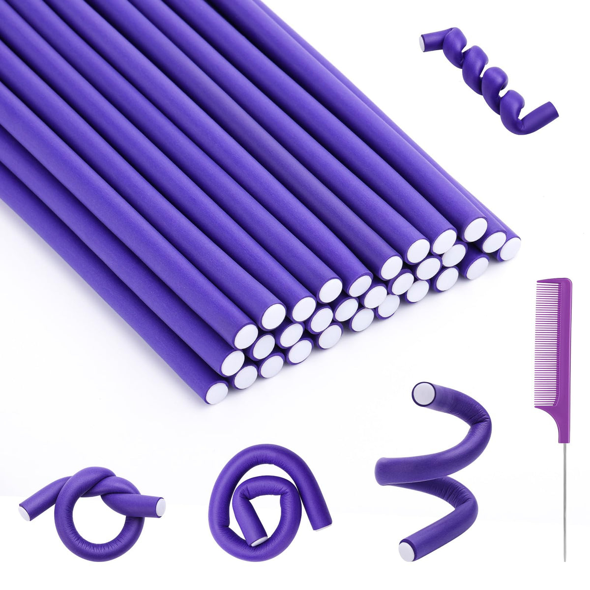 Selizo 30Pcs foam curlers set for easy no-heat styling at home