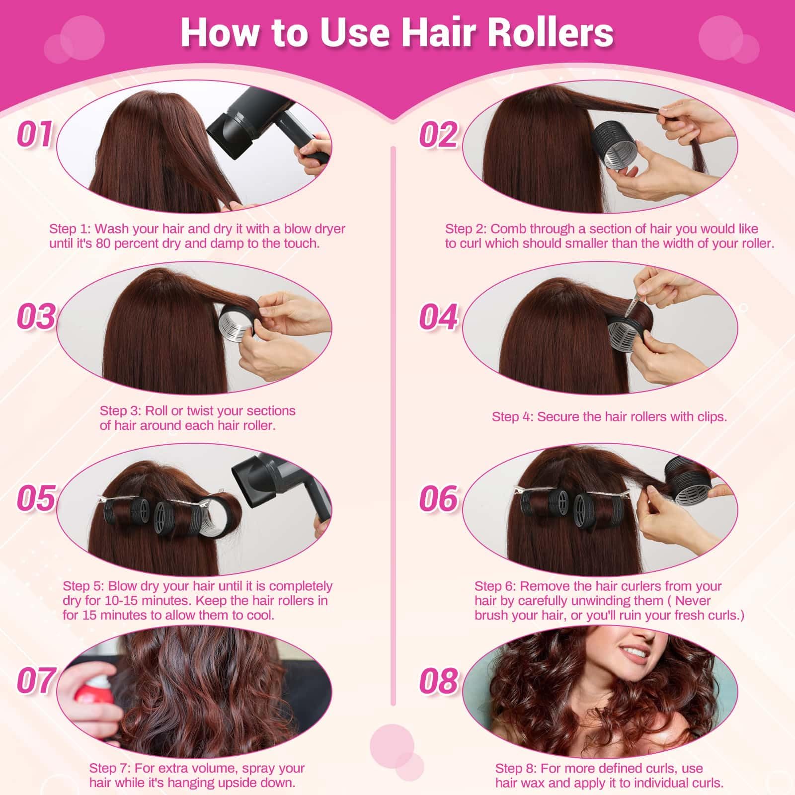 Selizo curlers cooling after set to reveal defined waves