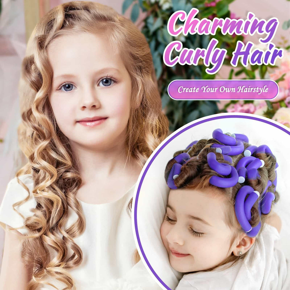 Long hair curled with Selizo foam curlers for lift and texture