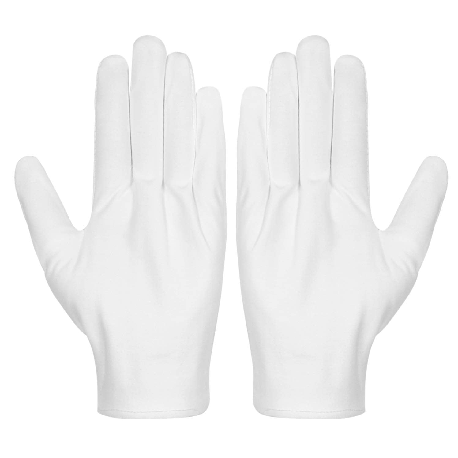 Guantes Selizo de algodón blancos, vista general de los tres pares, uso diario cómodo.