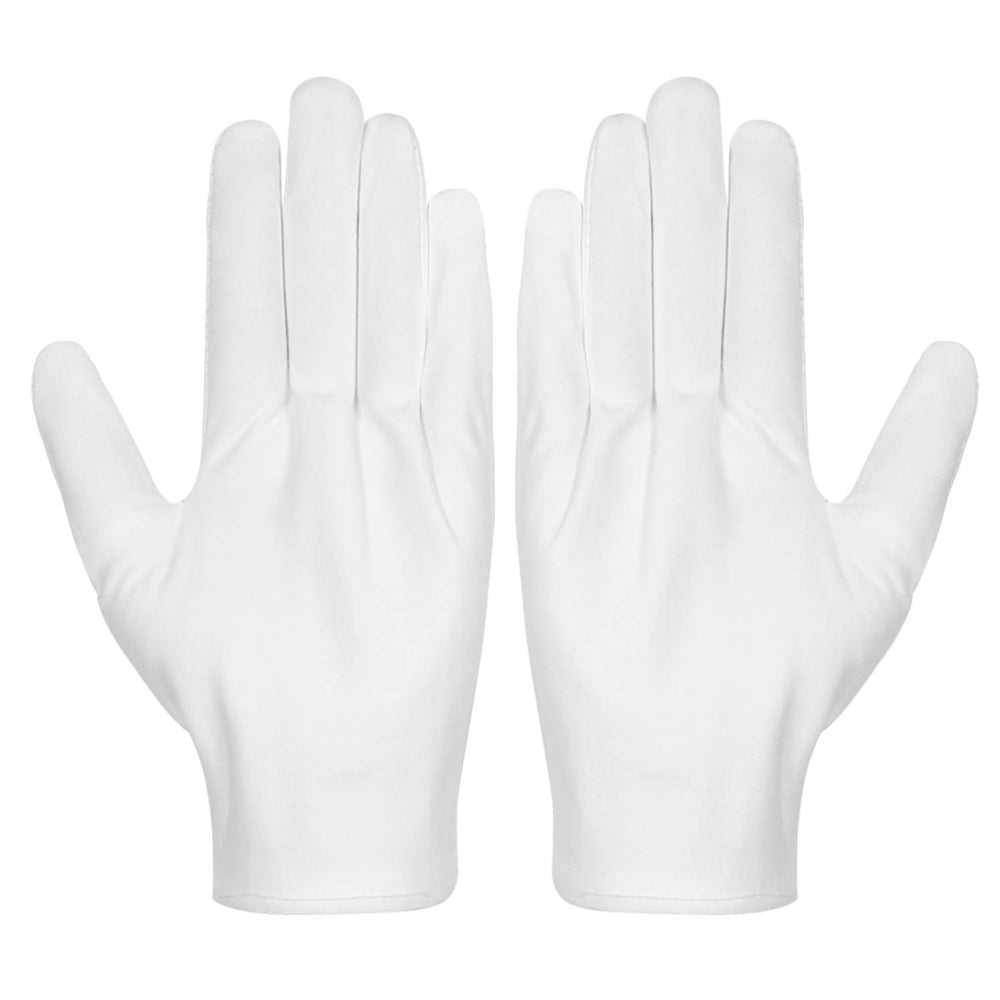 Guantes Selizo de algodón blancos, vista general de los tres pares, uso diario cómodo.