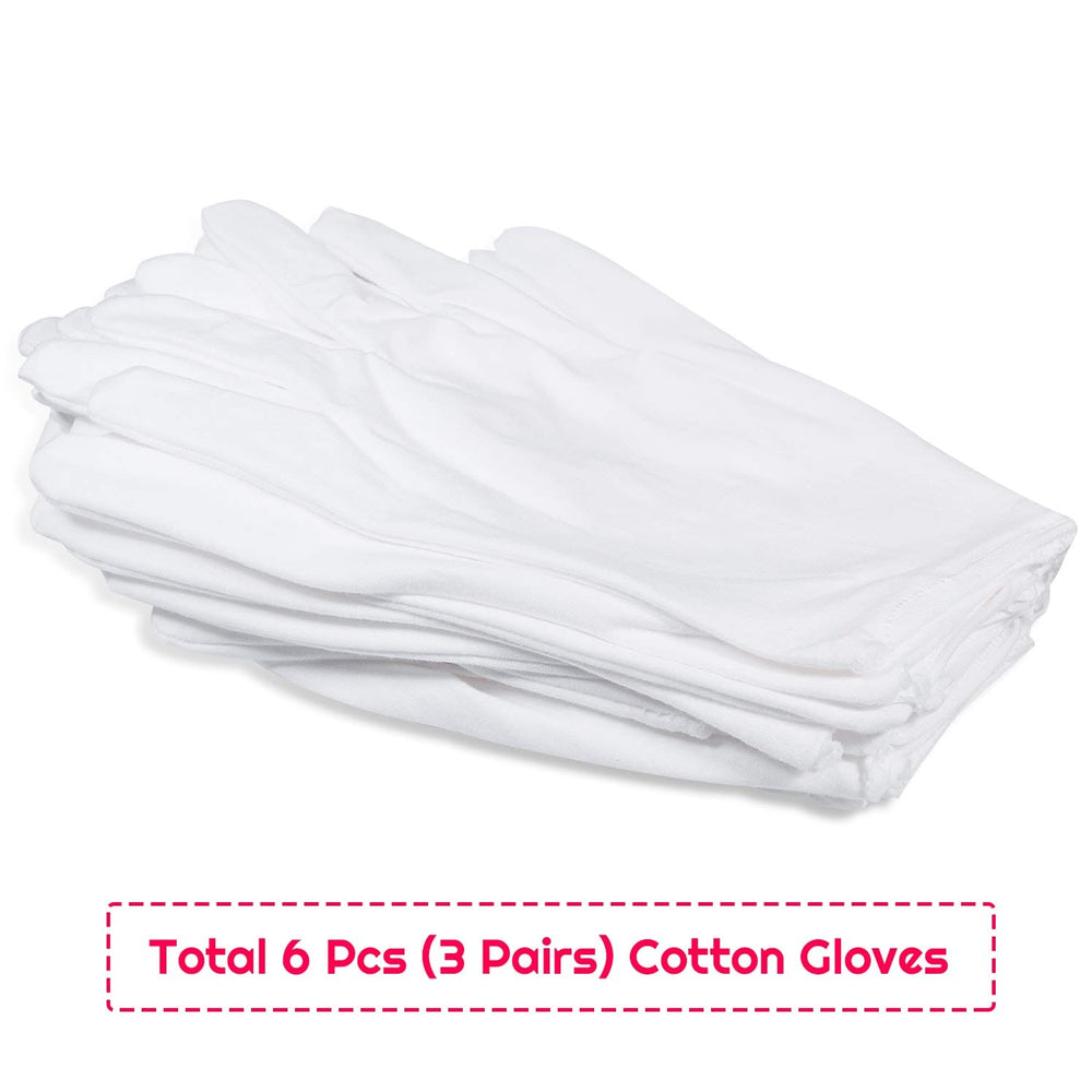 Guantes Selizo de algodón, primer plano con borde elástico para ajuste cómodo.
