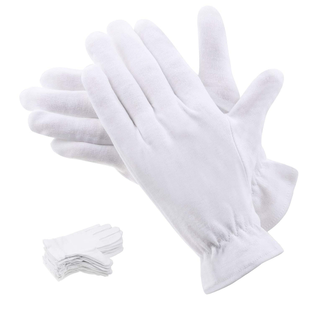 Guantes Selizo de algodón blancos para manos secas, confortables y transpirables.