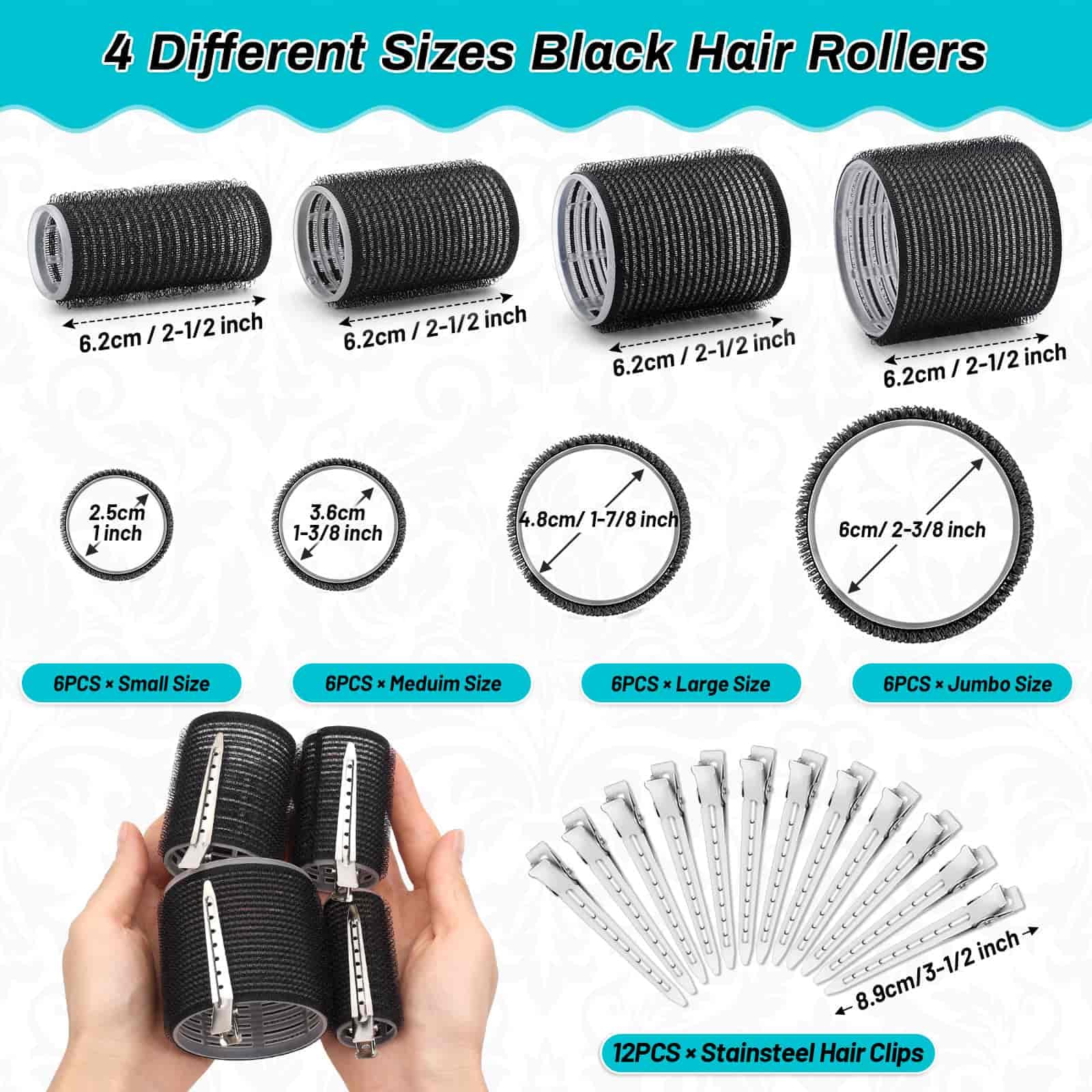 Selizo large roller for defined waves on long and medium hair.