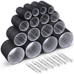 Selizo hair roller 28-piece set shown in black, ready for home styling.