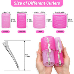 Selizo large pink hair rollers for lift and smooth waves.