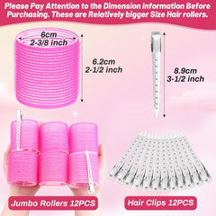 Close-up of hot pink jumbo roller for bold curls