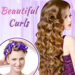 Purple foam curlers in use to create tight salon-like curls