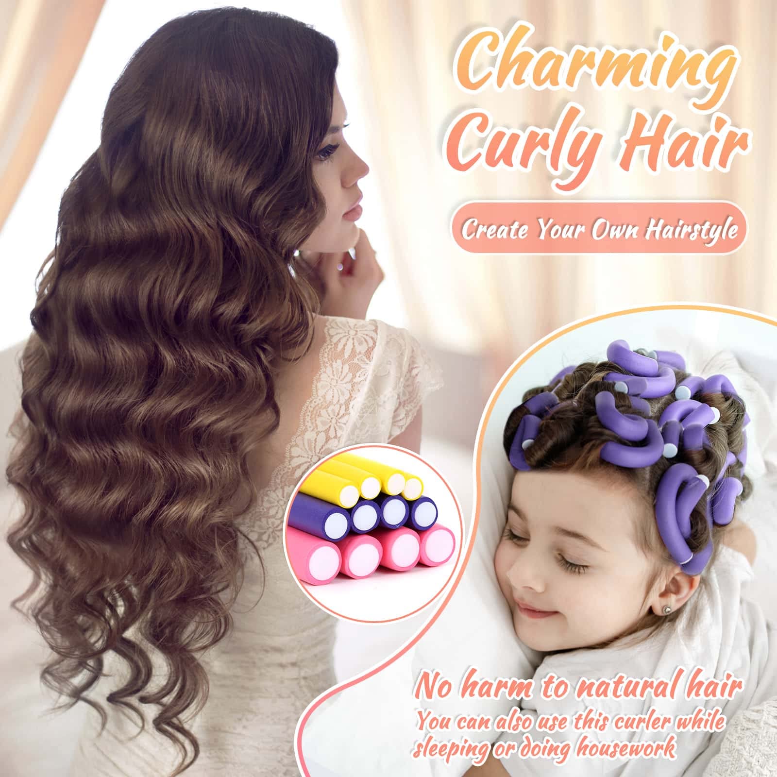 Selizo soft foam material cushions hair for comfortable curling.