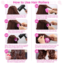 Step-by-step curling with Selizo rollers shown for easy use