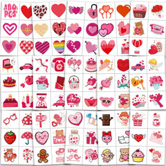 Conjunto Sellentduct de 180 tatuajes de San Valentín para niños, perfecto para bolsas de regalo.