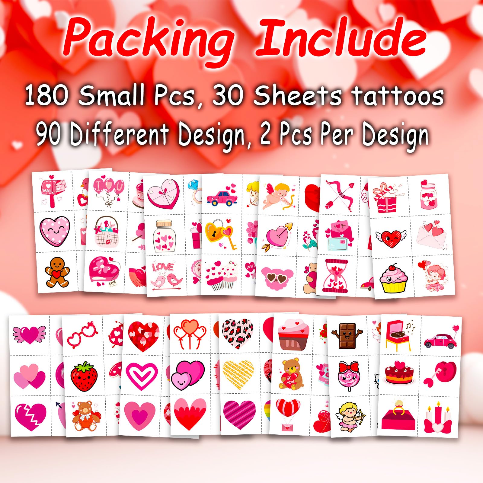 Diseños con corazones y símbolos divertidos para manualidades.