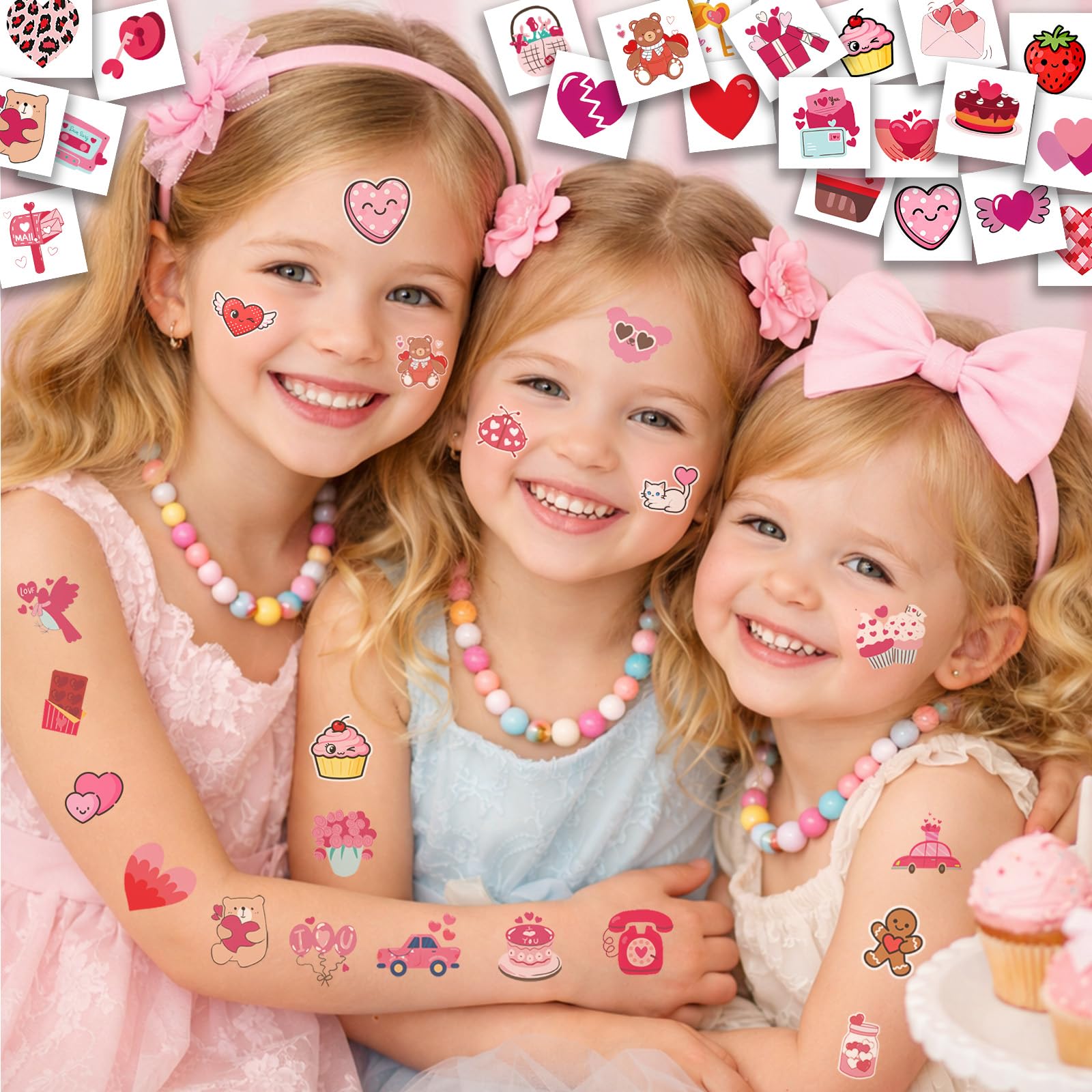 Diversos diseños de tatuajes para niños, ideales para fiestas escolares.