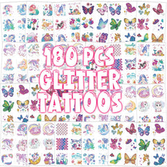 Sellentduct Glitter Tattoos Butterfly sheets provide kid-friendly sparkle for party fun.