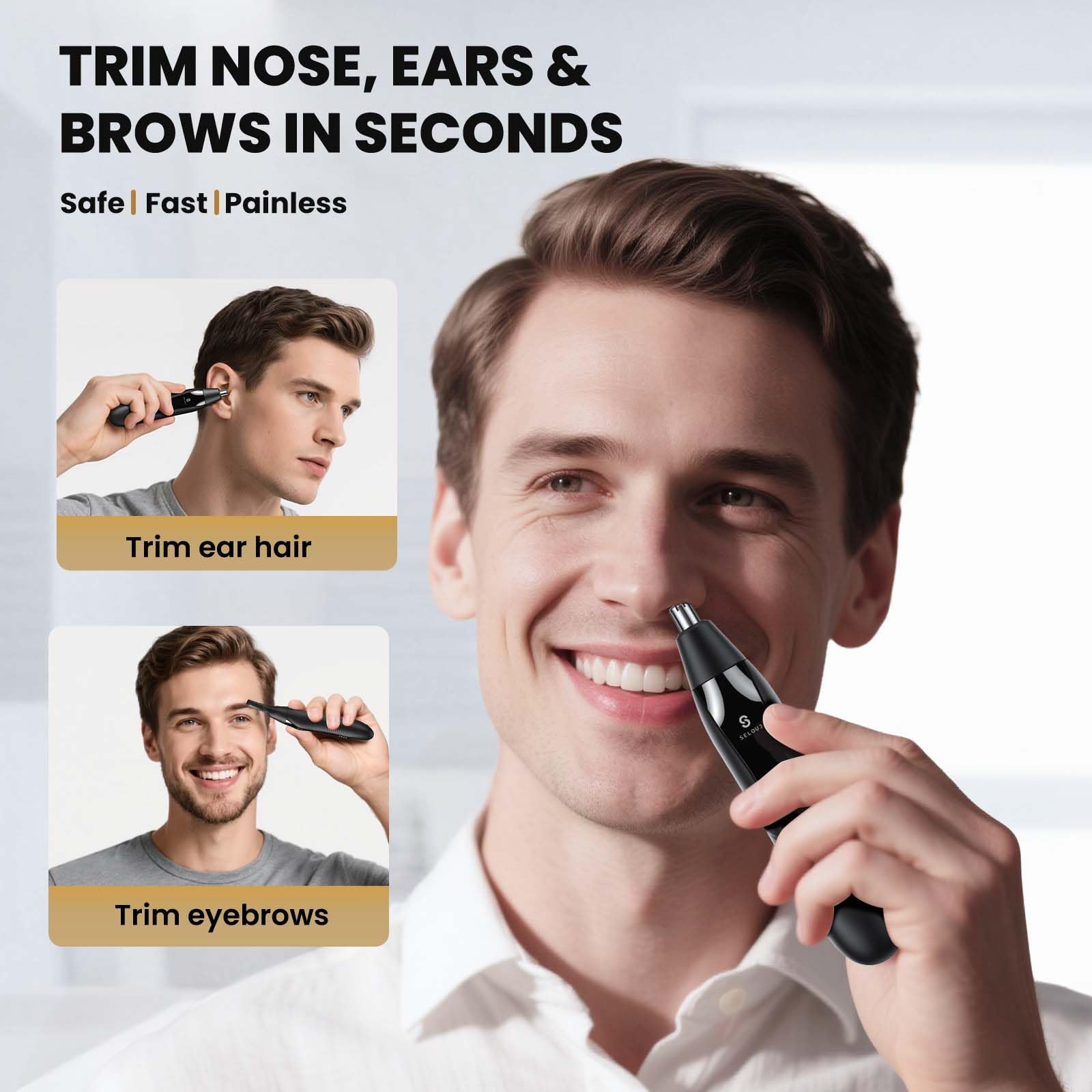 Selouj dual-edge blades with 360° rotation deliver clean trimming without tugging.