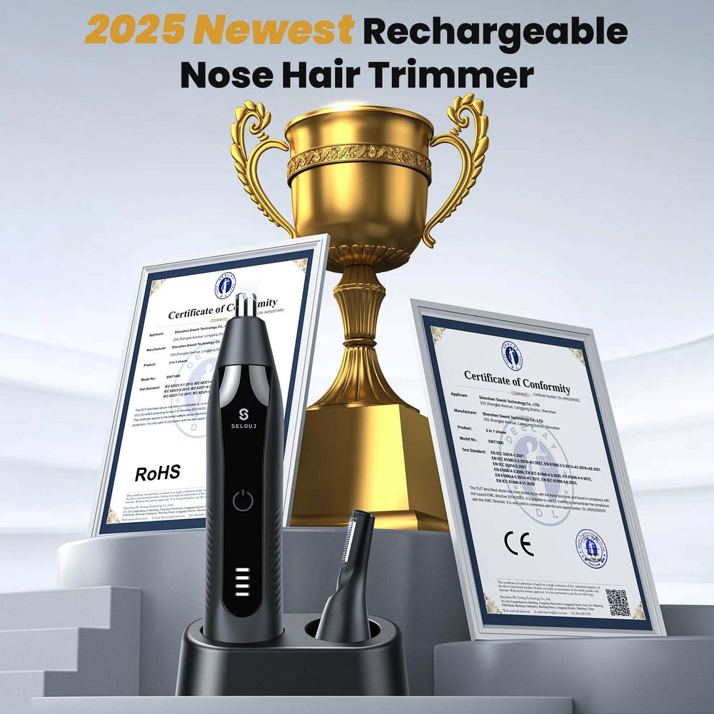 Selouj nose-ear trimmer head with painless precision for quick touch-ups.