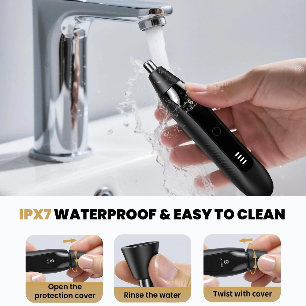 Selouj travel-friendly, compact, whisper-quiet trimmer fits bags and stays discreet.