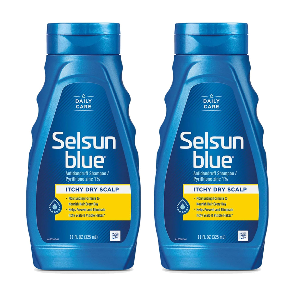 Selsun Blue botella anti caspa para uso diario.