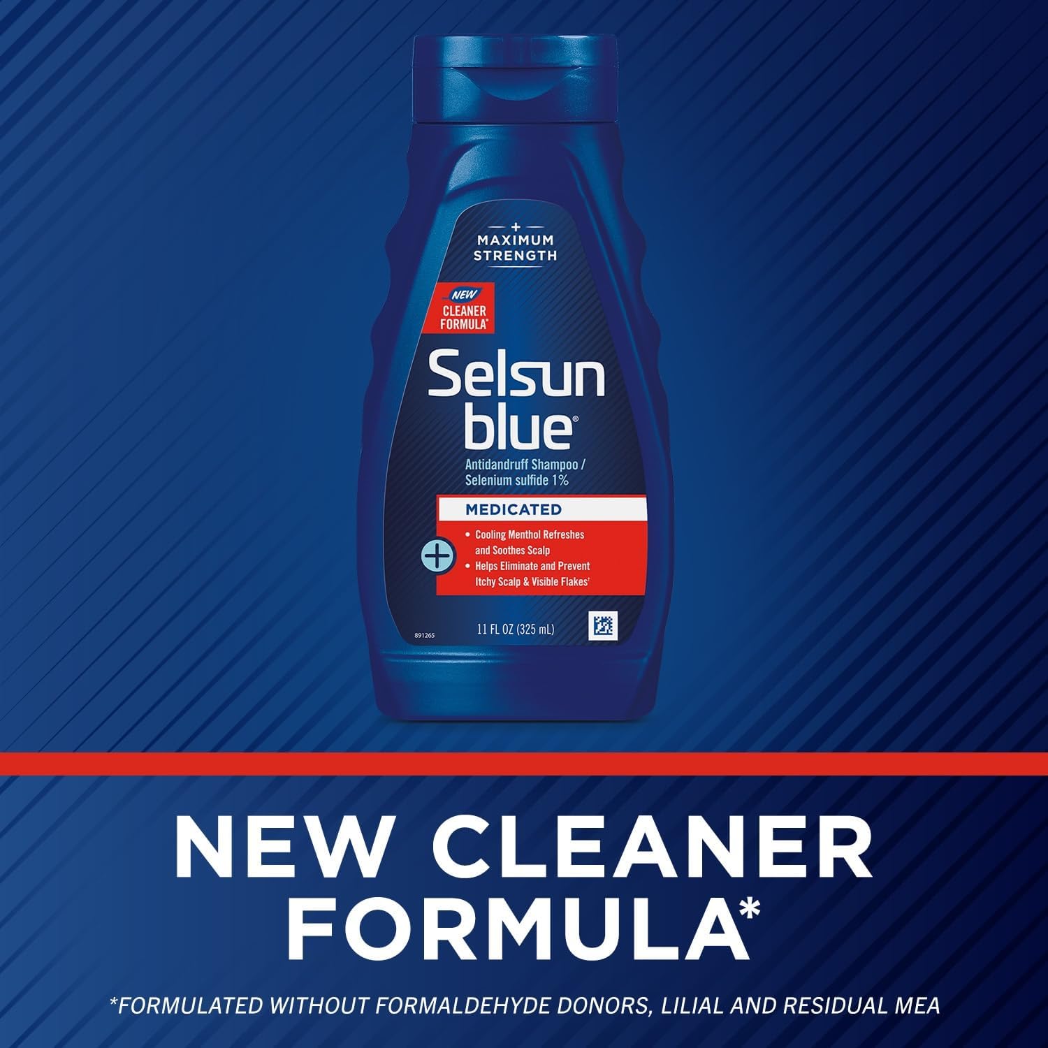 Selsun Blue etiqueta refrescante con mentol