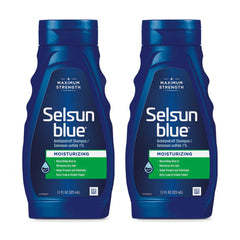 Selsun Blue hidratante anti-caspa con aloe, botella de 11 oz para cabello seco.