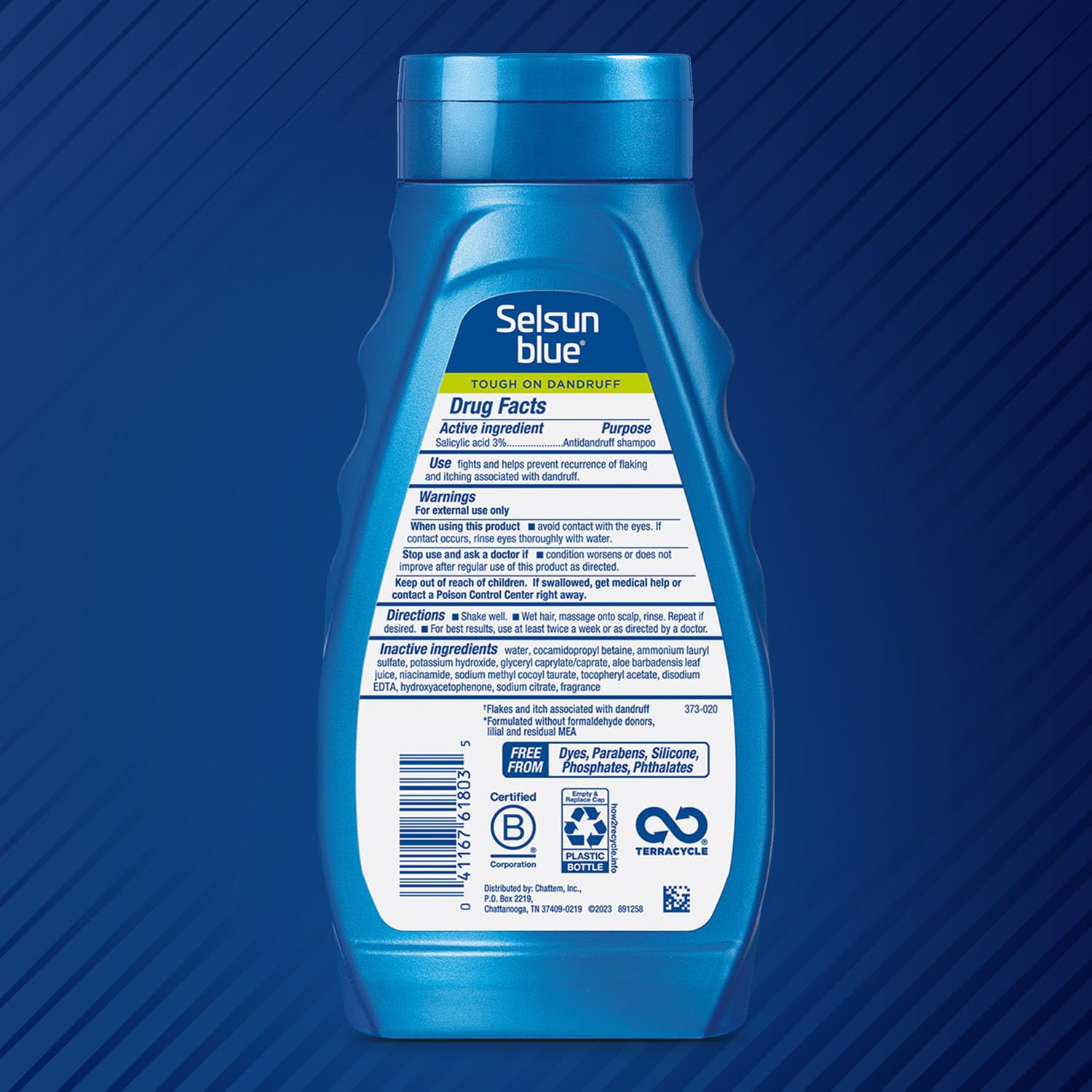 Selsun Blue Naturals en acción durante la aplicación diaria para cuero cabelludo cómodo.