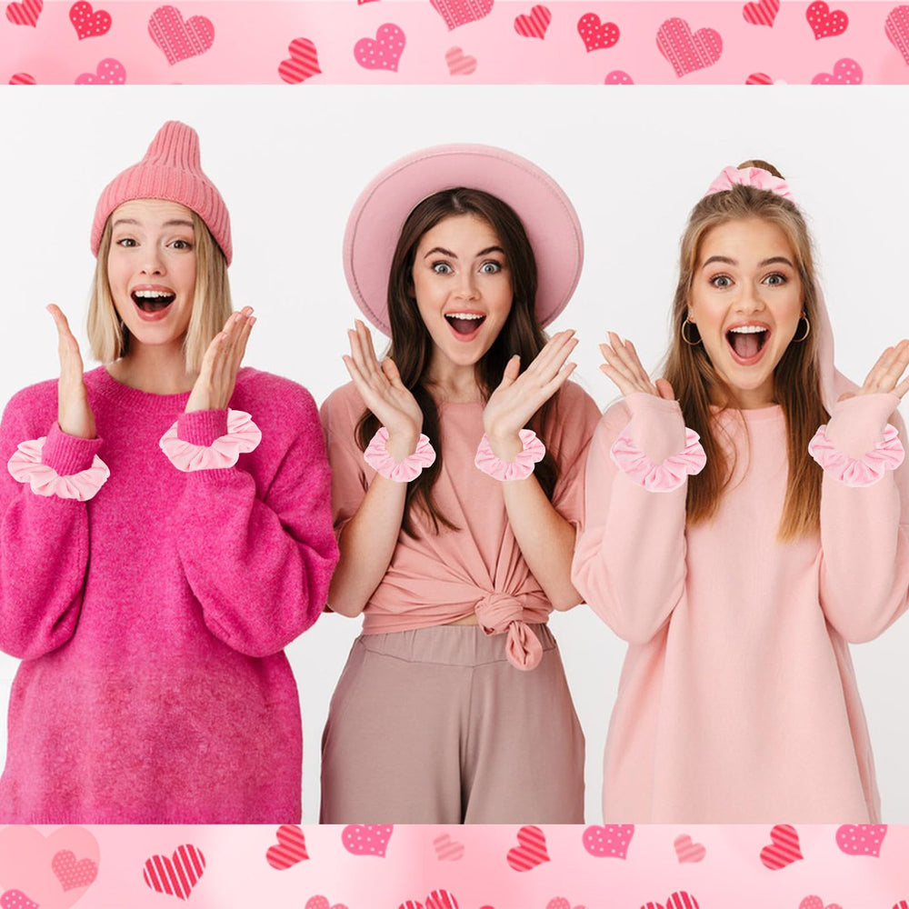Semato velvet pink scrunchies ideal for bridesmaids gifts and bridal parties