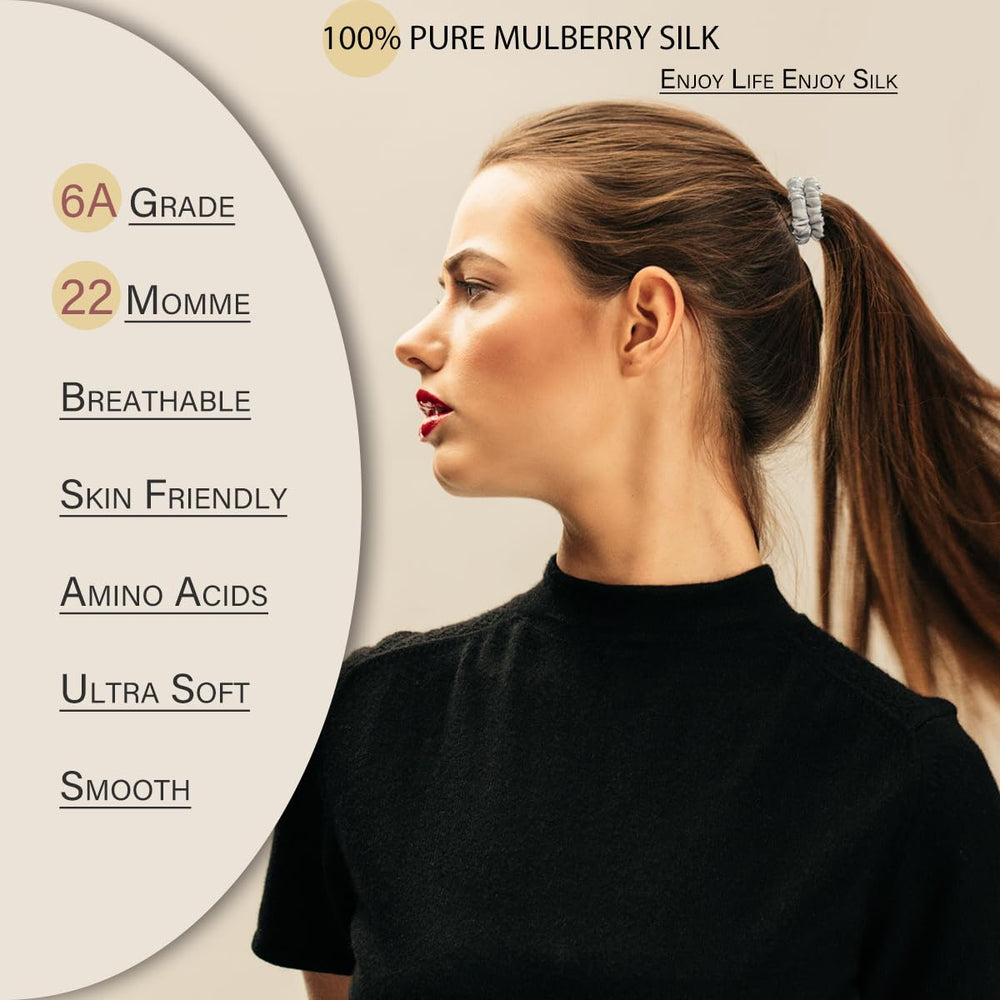 Detalle de seda morera 22 momme en SEMRUE para cabello suave