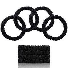 SEMRUE scrunchies de seda morera negro: suave al tacto y apto para uso diario