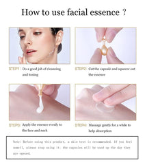 Senana Marina capsule closeup emphasizes antioxidant-peptide blend supporting skin elasticity.