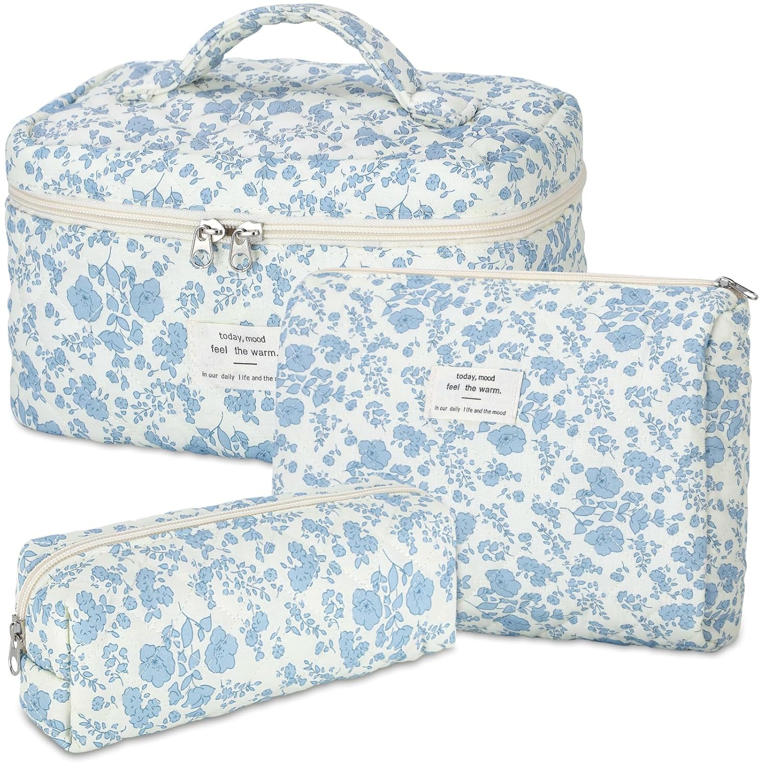 Senbowe Floral Makeup Bag Set: large bag for travel and daily cosmetics