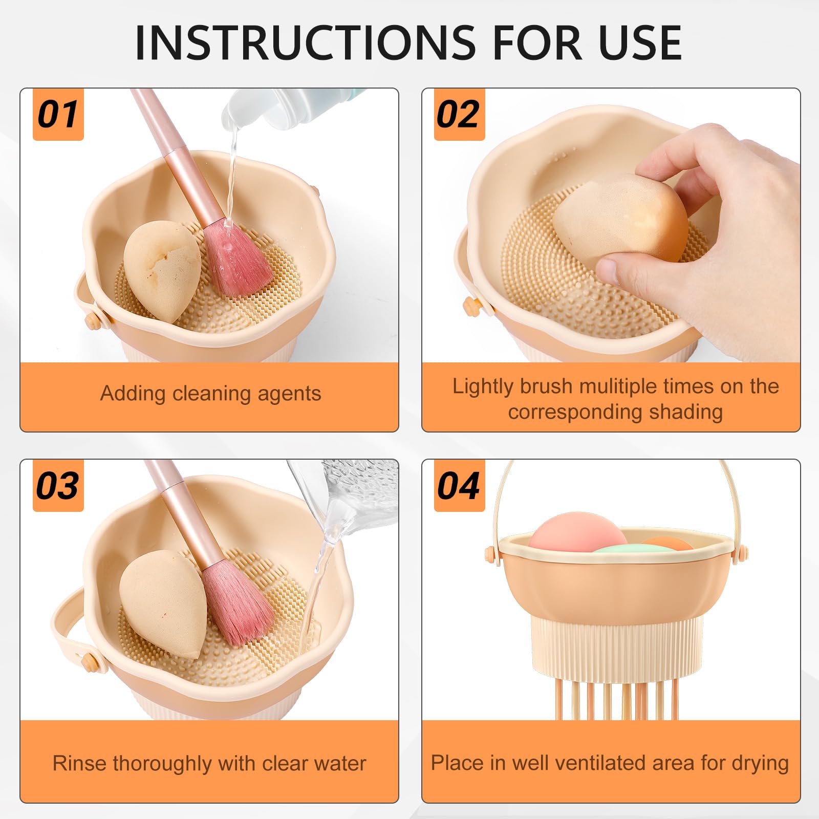 Senbowe home and travel cleaner kit, versatile for brushes, sponges and puffs.