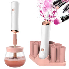 Senbowe makeup brush cleaner spinner, front view shows fast cleaning